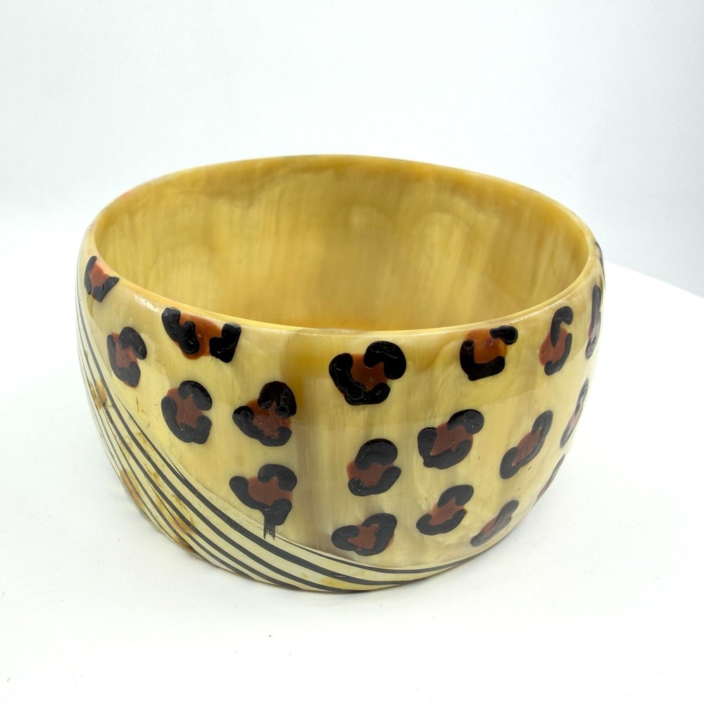 Leopard Print Animal Stripe Chunky Statement Bangle Bracelet Bohemian Y2K